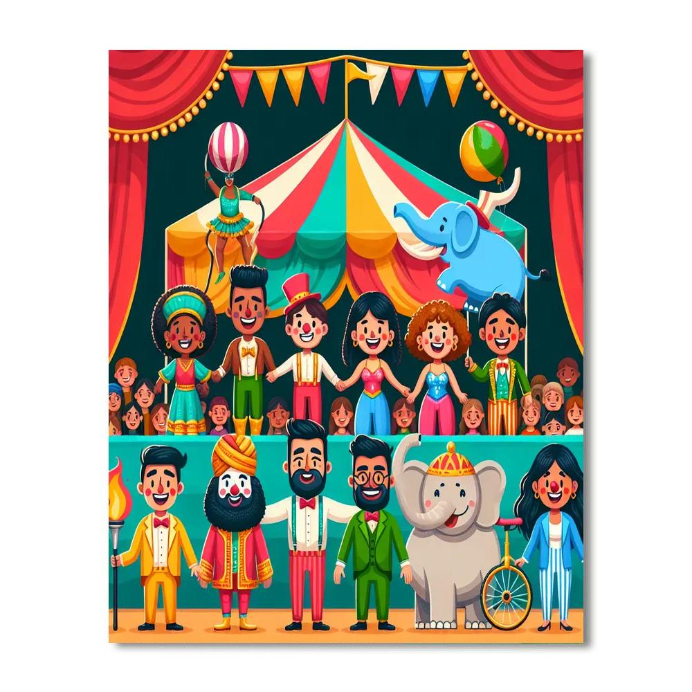 Circus Wonderland Extravaganza Paint By Numbers Art