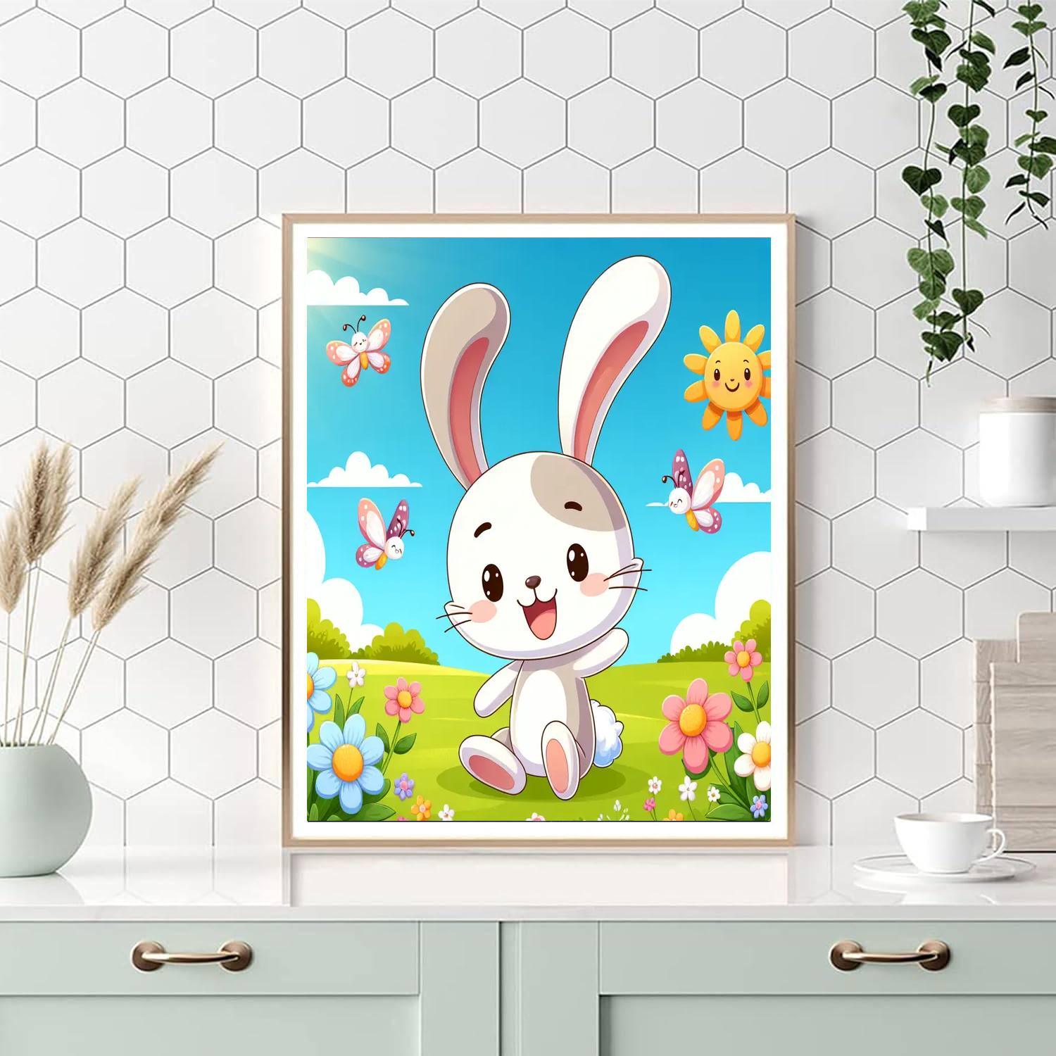 Cheerful Spring Bunny Paint By Numbers Art