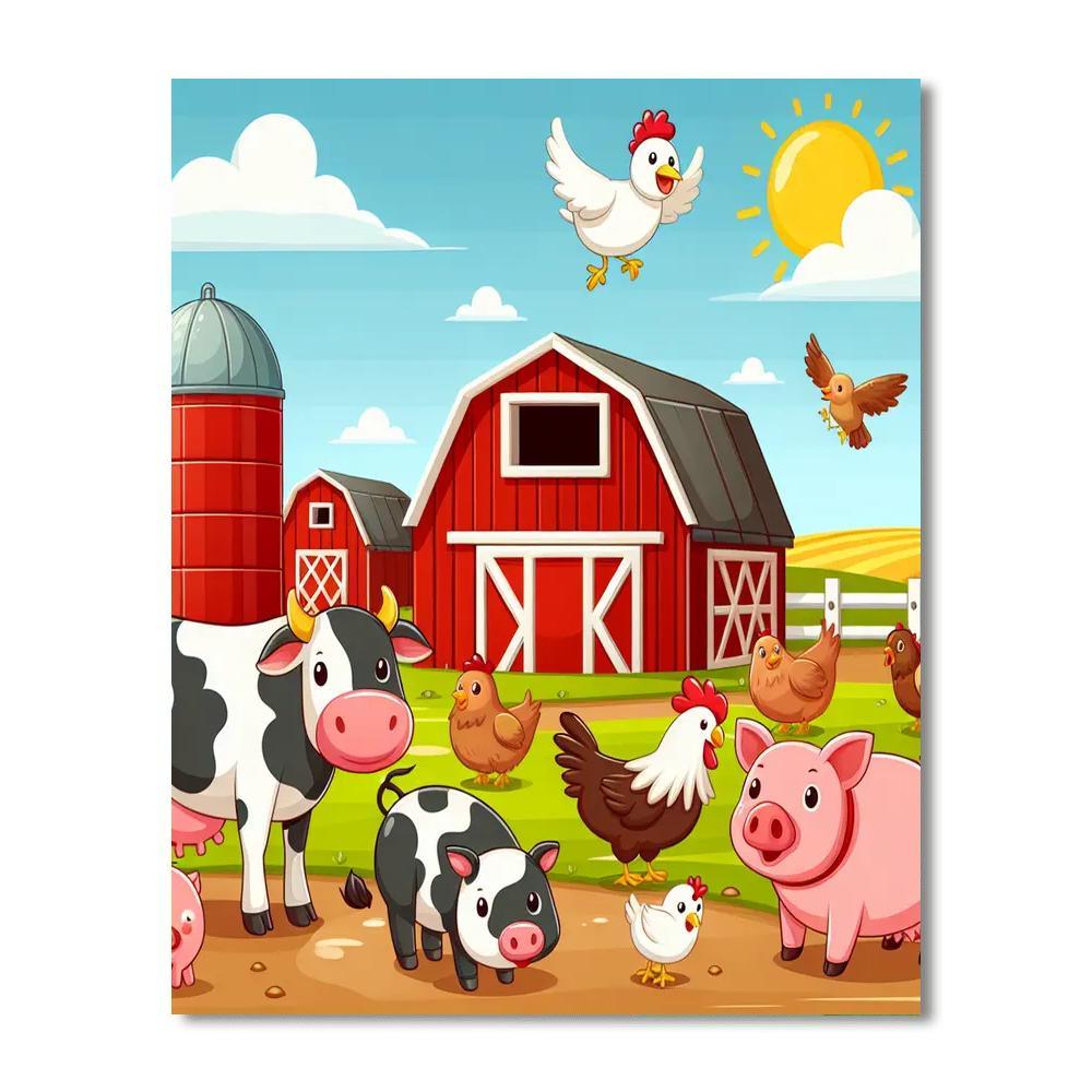 Colorful Farm Friends Paint By Color