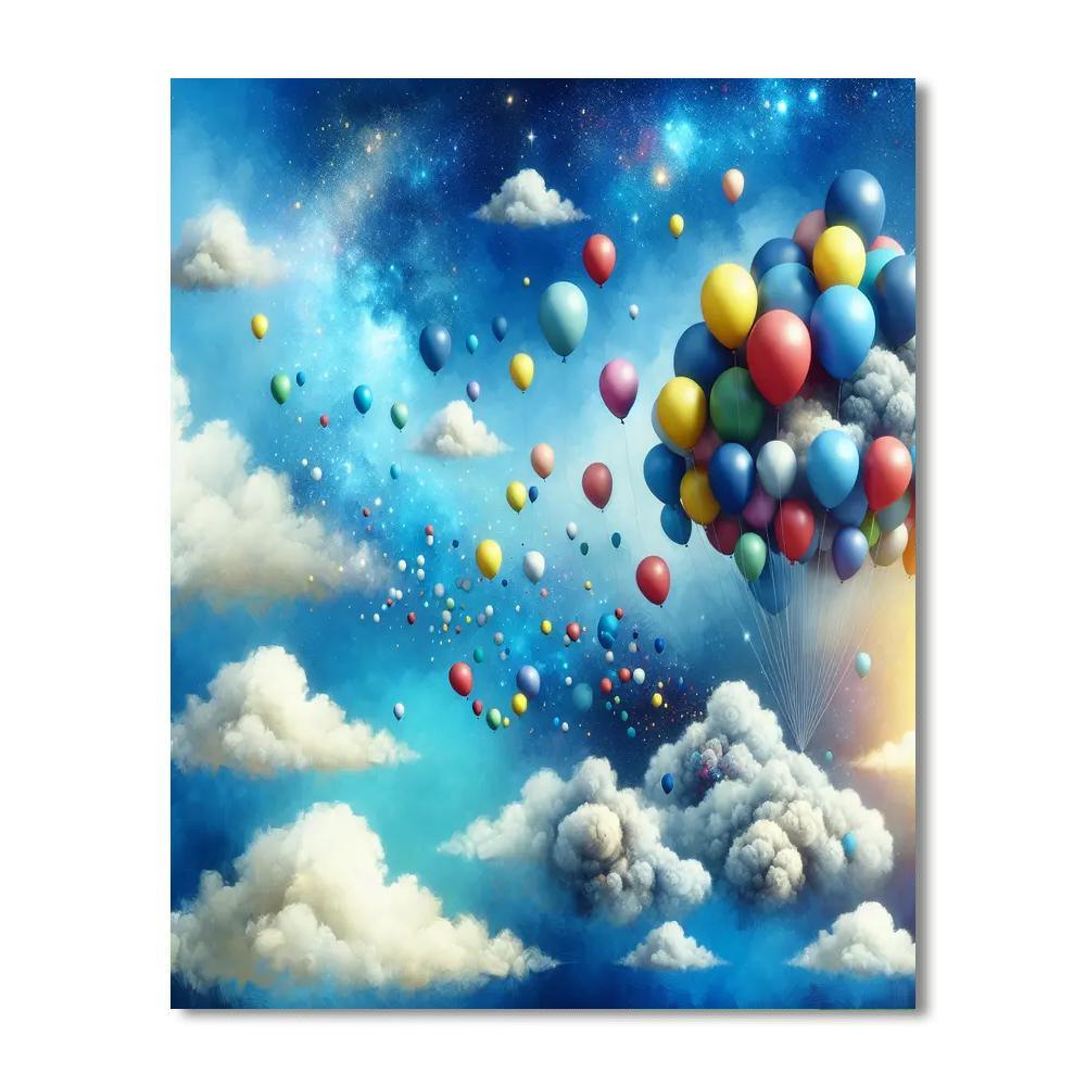 Dreamy Clouds And Balloons Paint By Numbers