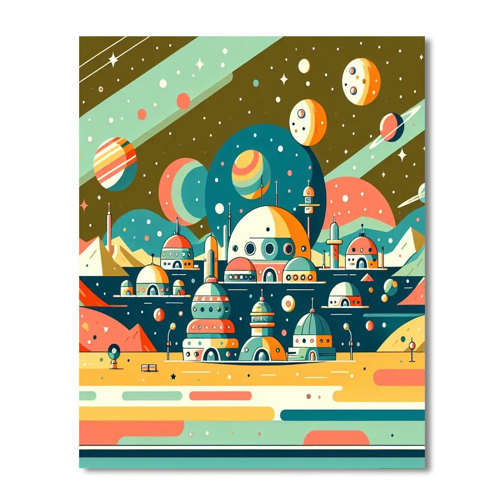 Galactic Space Colony Paint By Numbers Kits