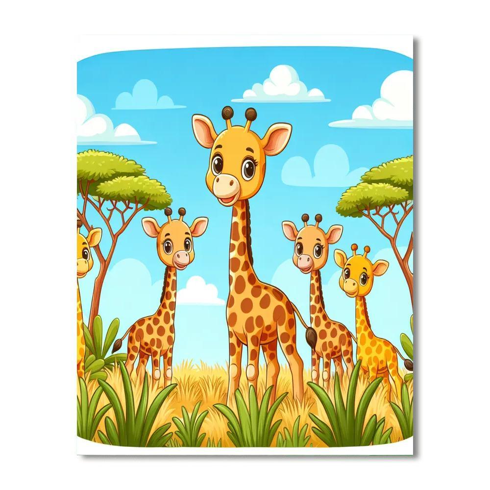 Giggles Of Giraffes Paint By Numbers Art