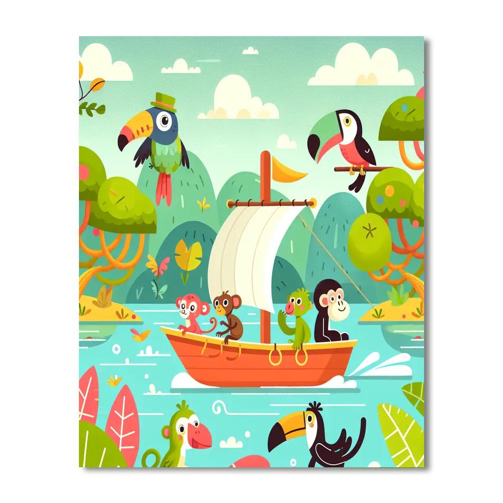 Jolly Jungle Cruise Number Painting