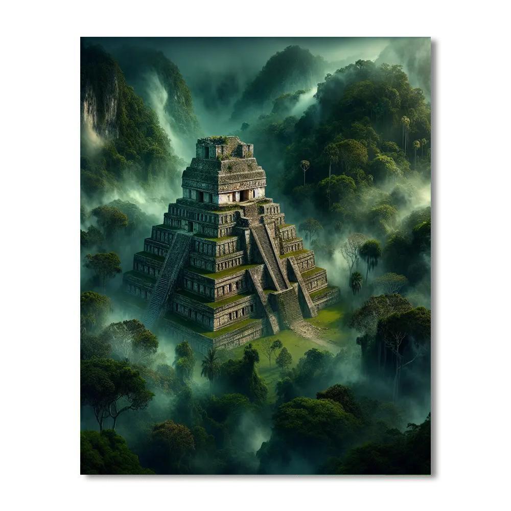 Ancient Mayan Temple Discovery Paint By Numbers Kits