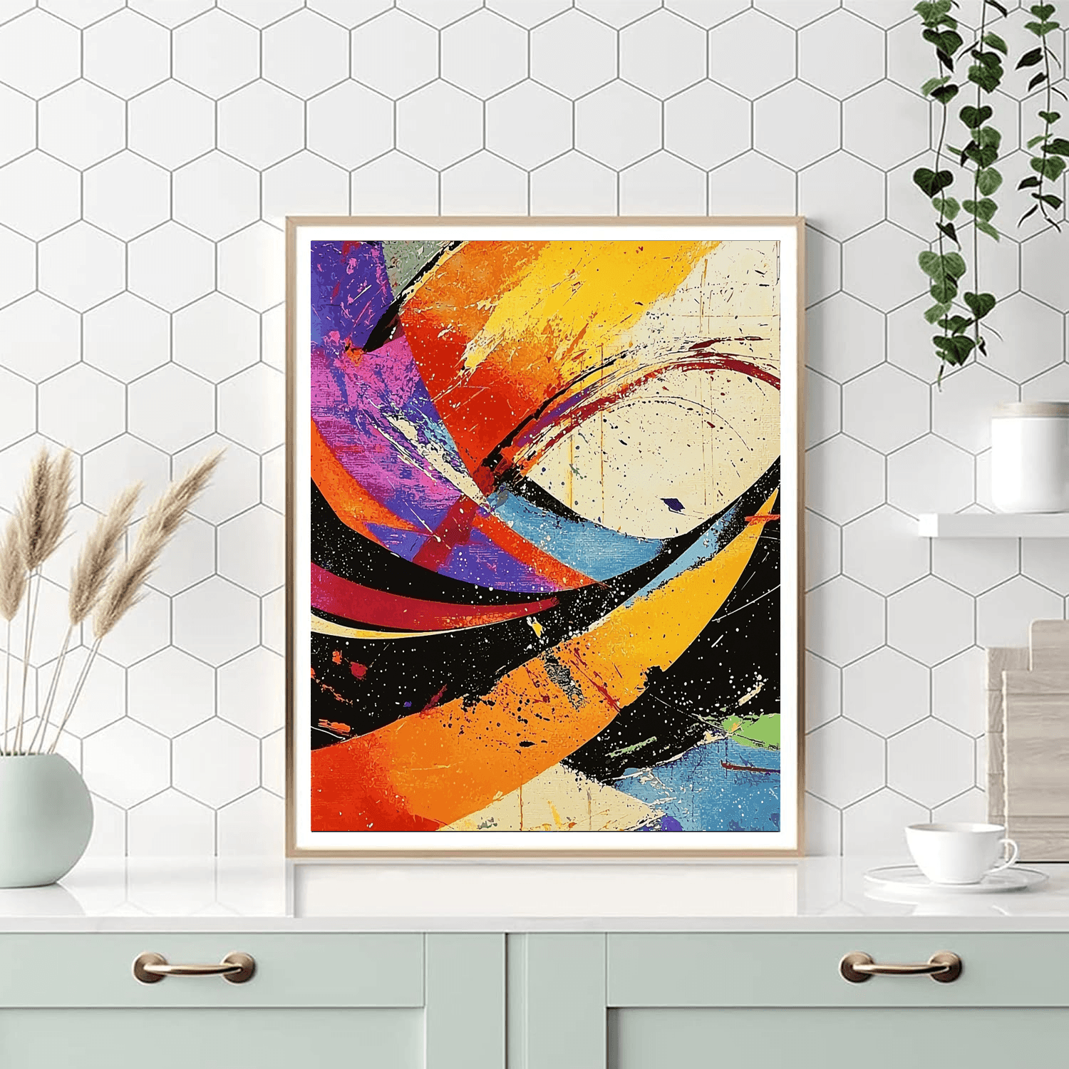 Pollock Inspired Abstract Whirls  Painting Number Kit