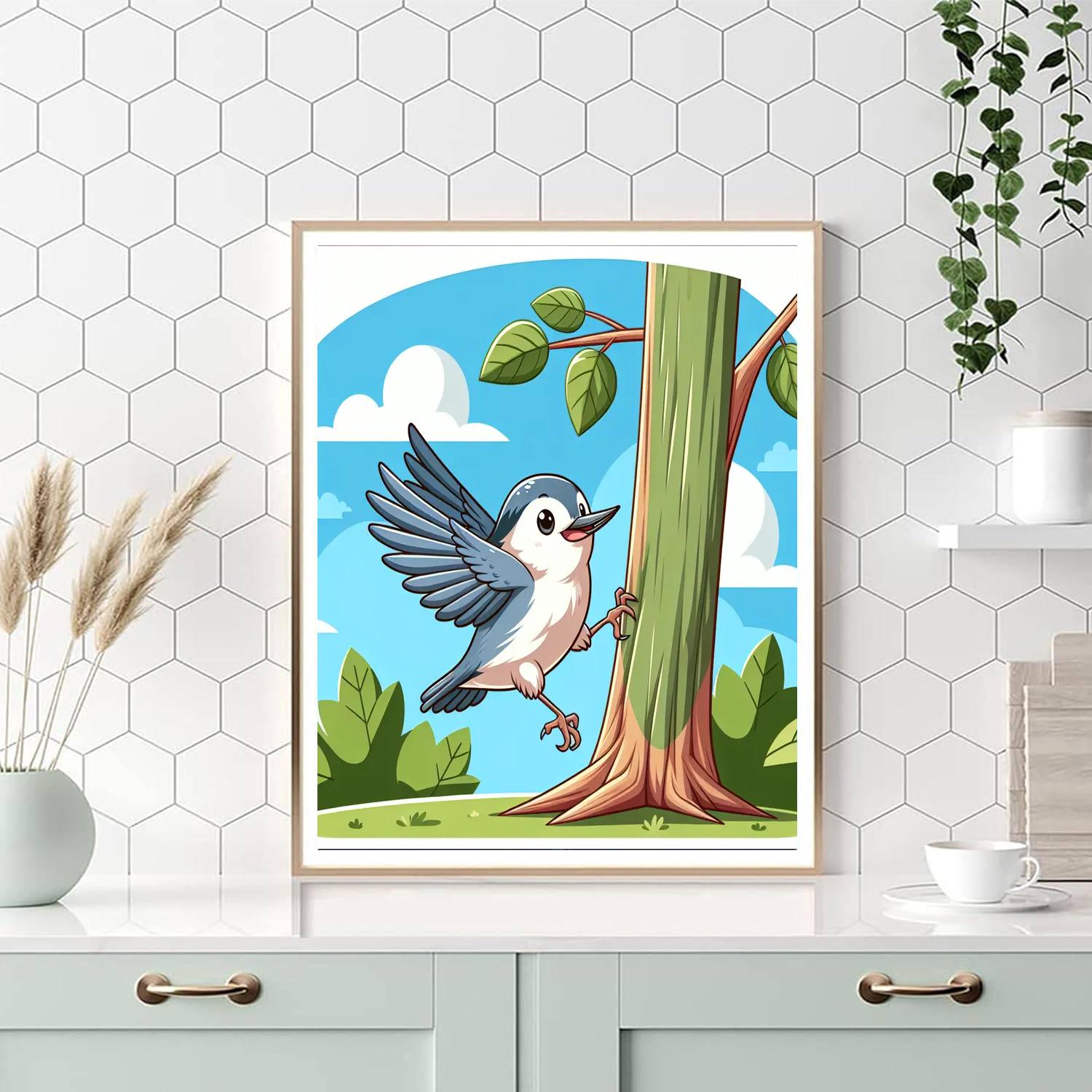 Nimble Nuthatch Paint By Numbers Art