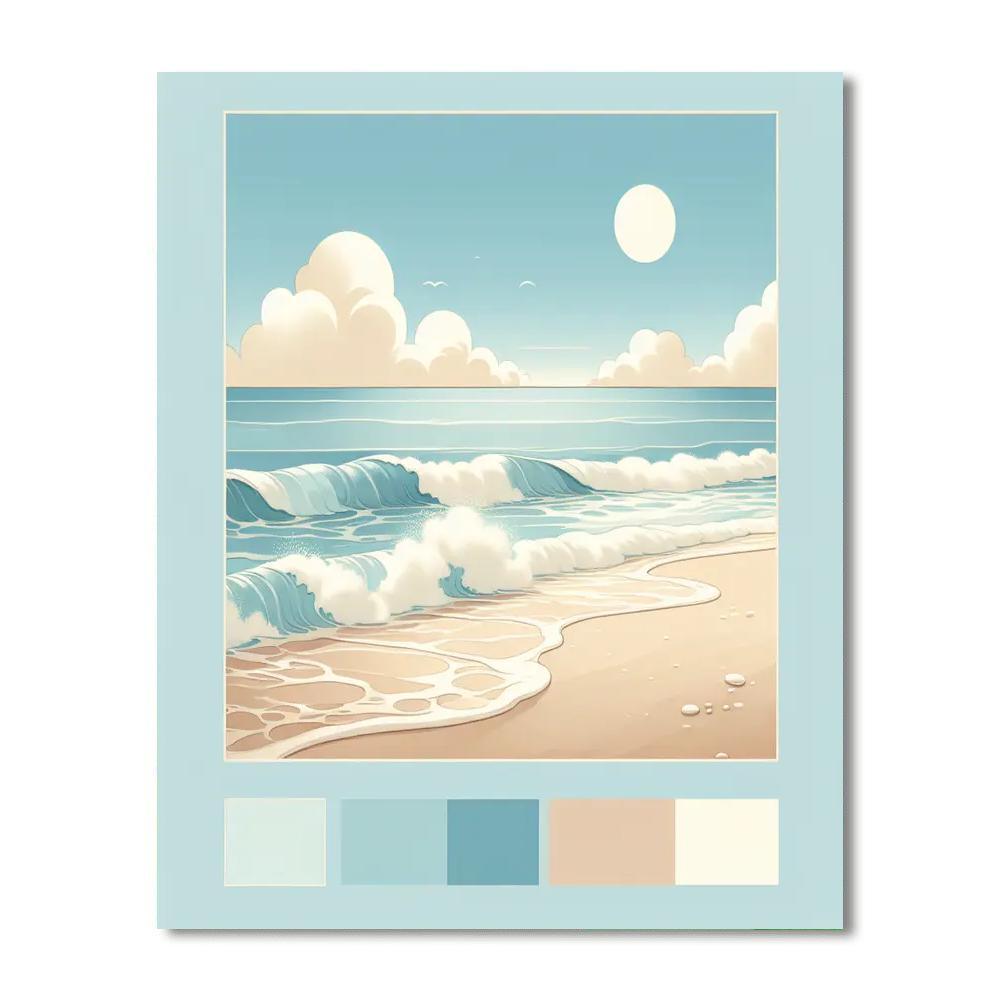 Gentle Waves And Sandy Shores Painting By Numbers Kit