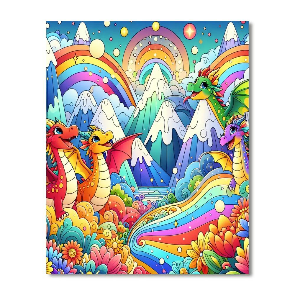 Magical Adventures With Dragons Numbered Painting Kits