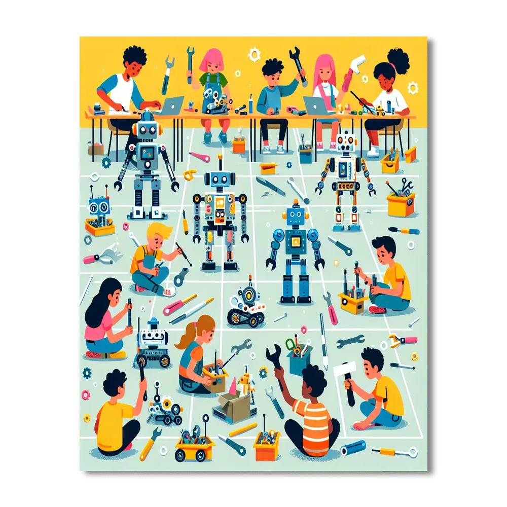 Robot Builders Championship Number Painting