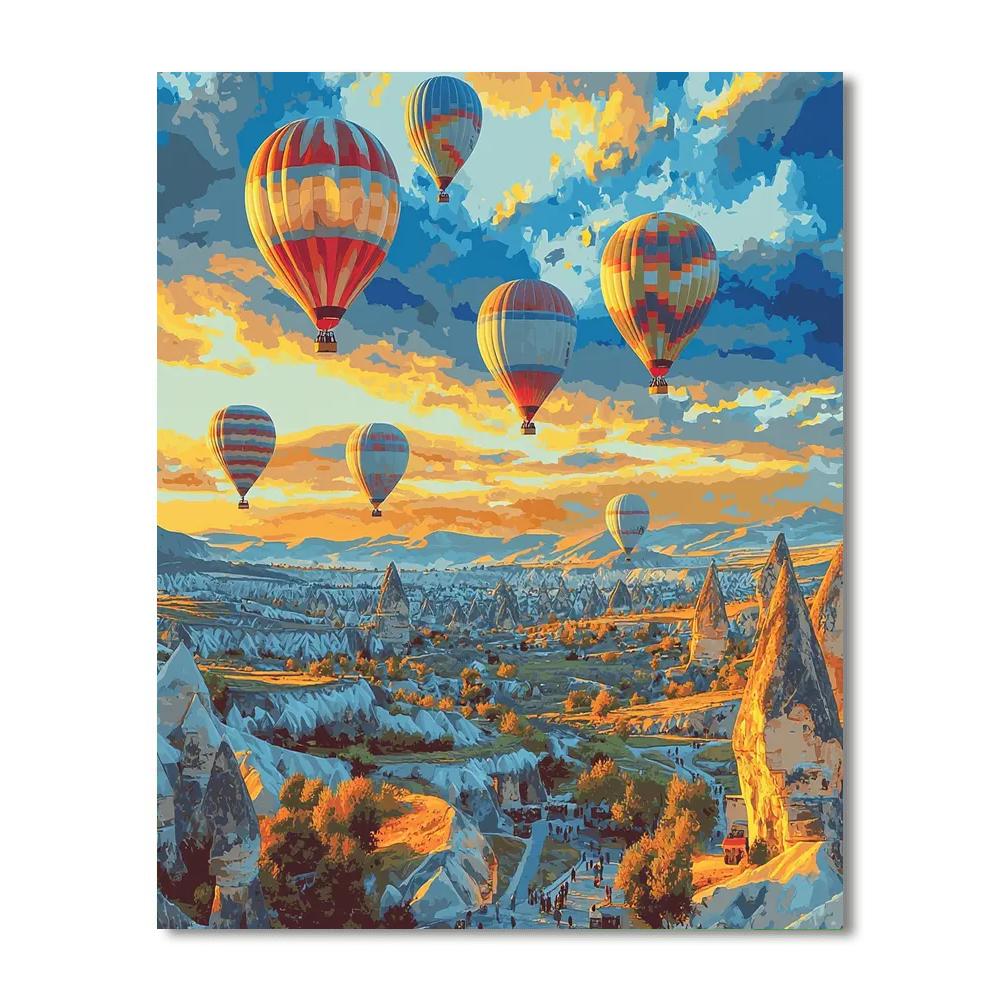 Capadoccia Hot Air Balloon Ride - Cappadocia Paint By Color