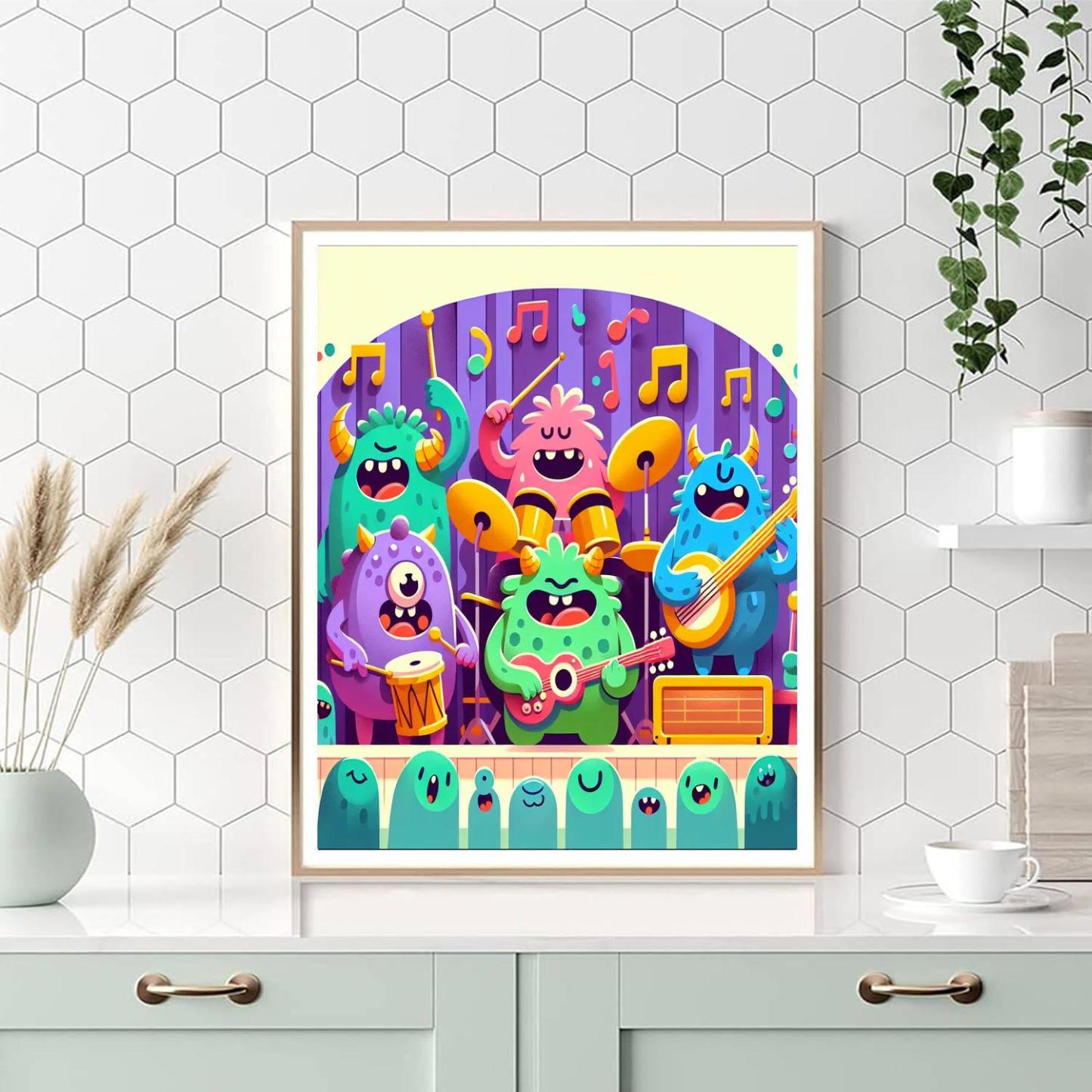Funny Monster Band Painting By Numbers Kit