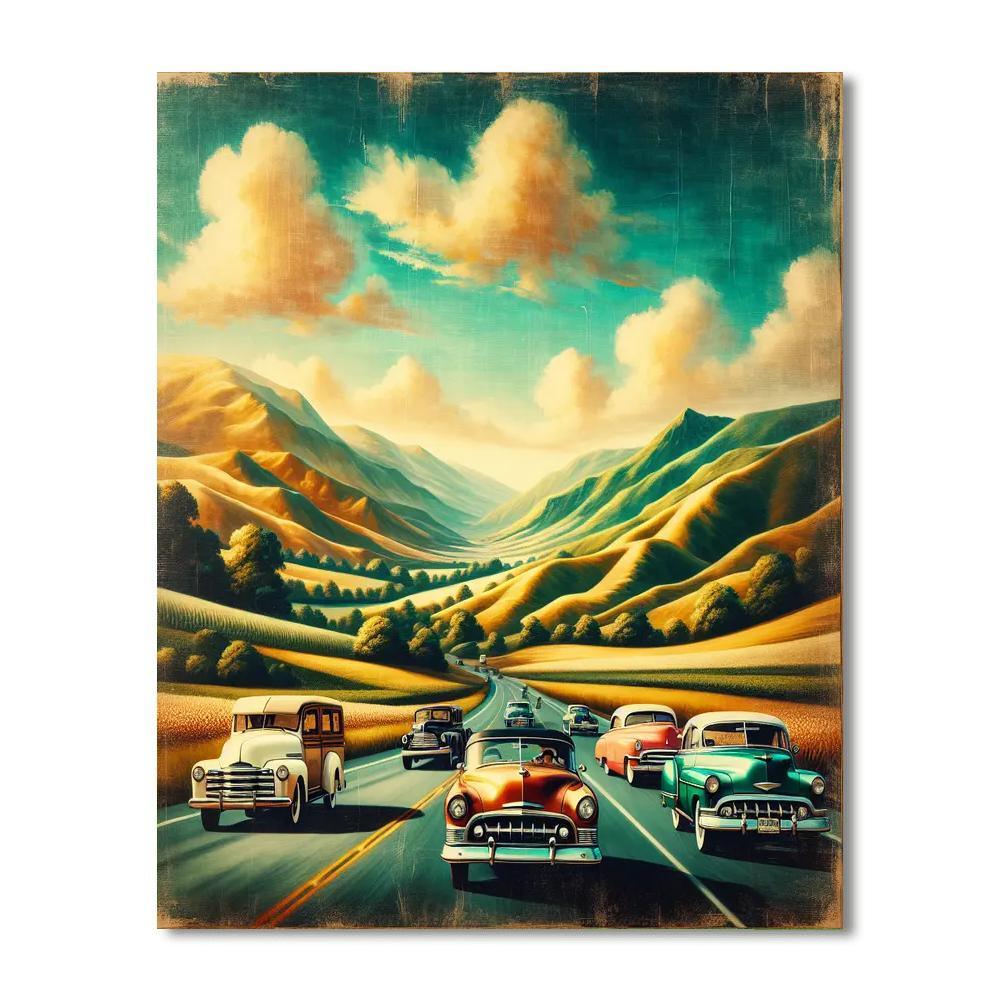 Dreamy Vintage Road Trip Numbered Painting Kits