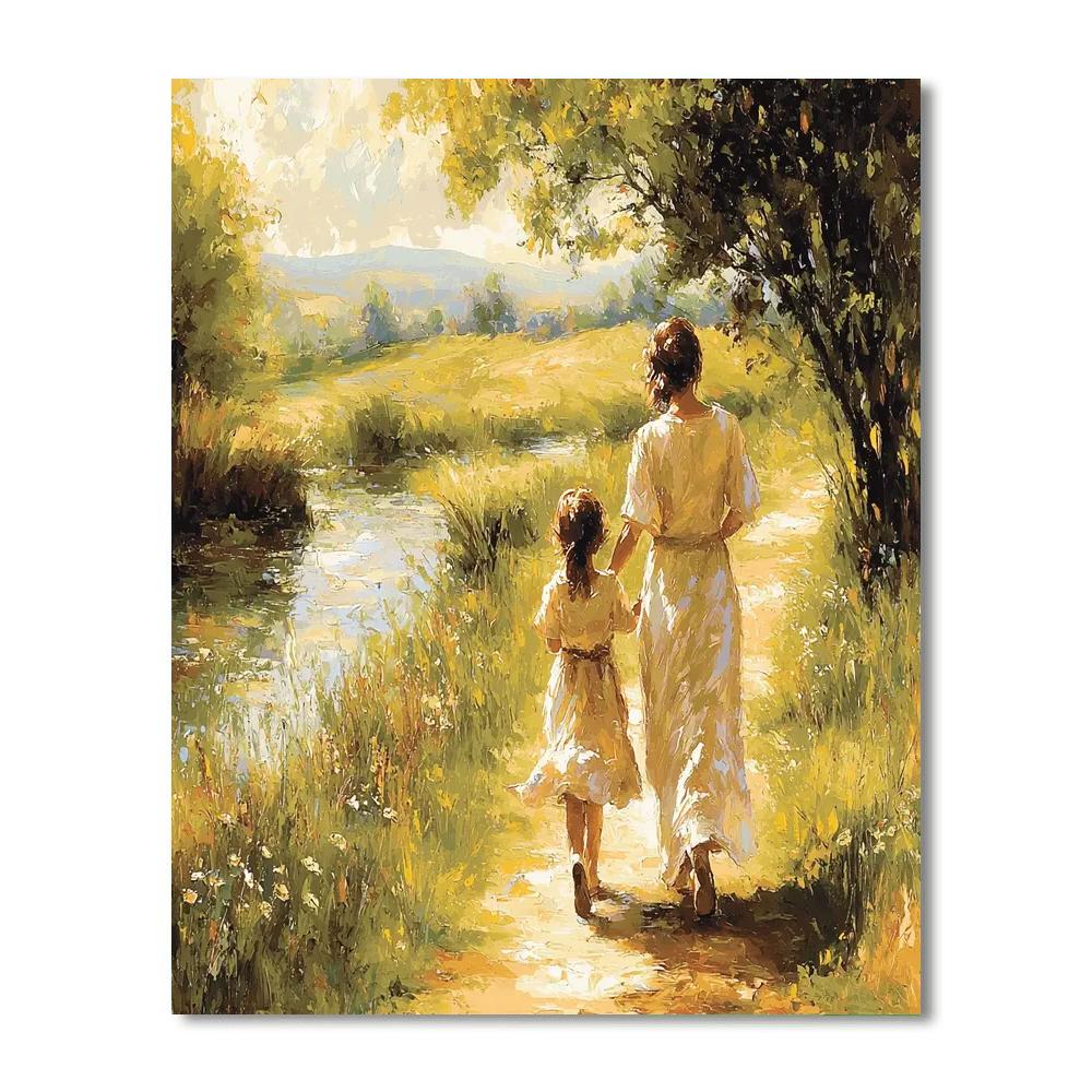 Hand In Hand On The Path Painting Number Kit