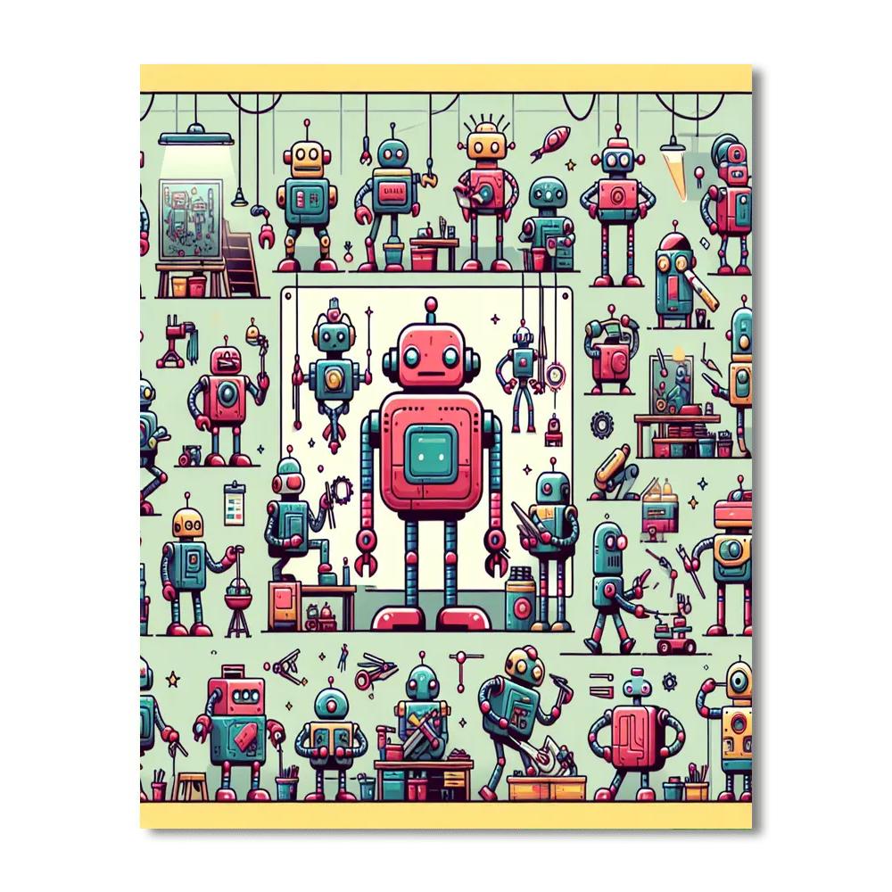 Wacky Robots Paint By Color