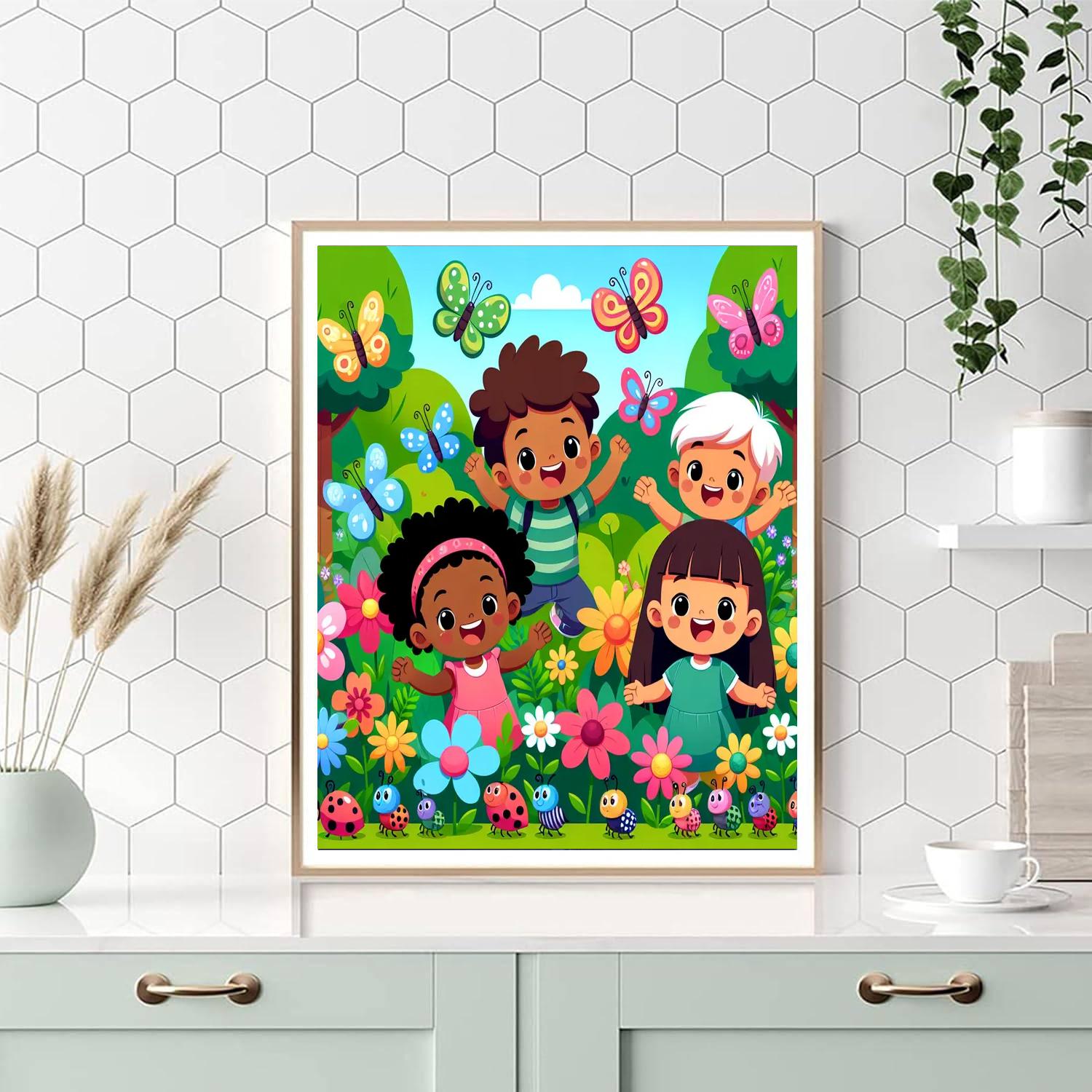 Cheerful Garden Exploration Number Painting