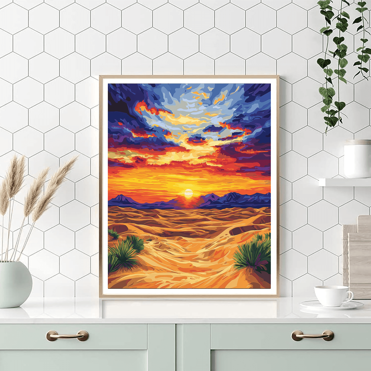 Georgia O'Keeffe Inspired Dreamy Desert Landscape  Paint By Numbers Art