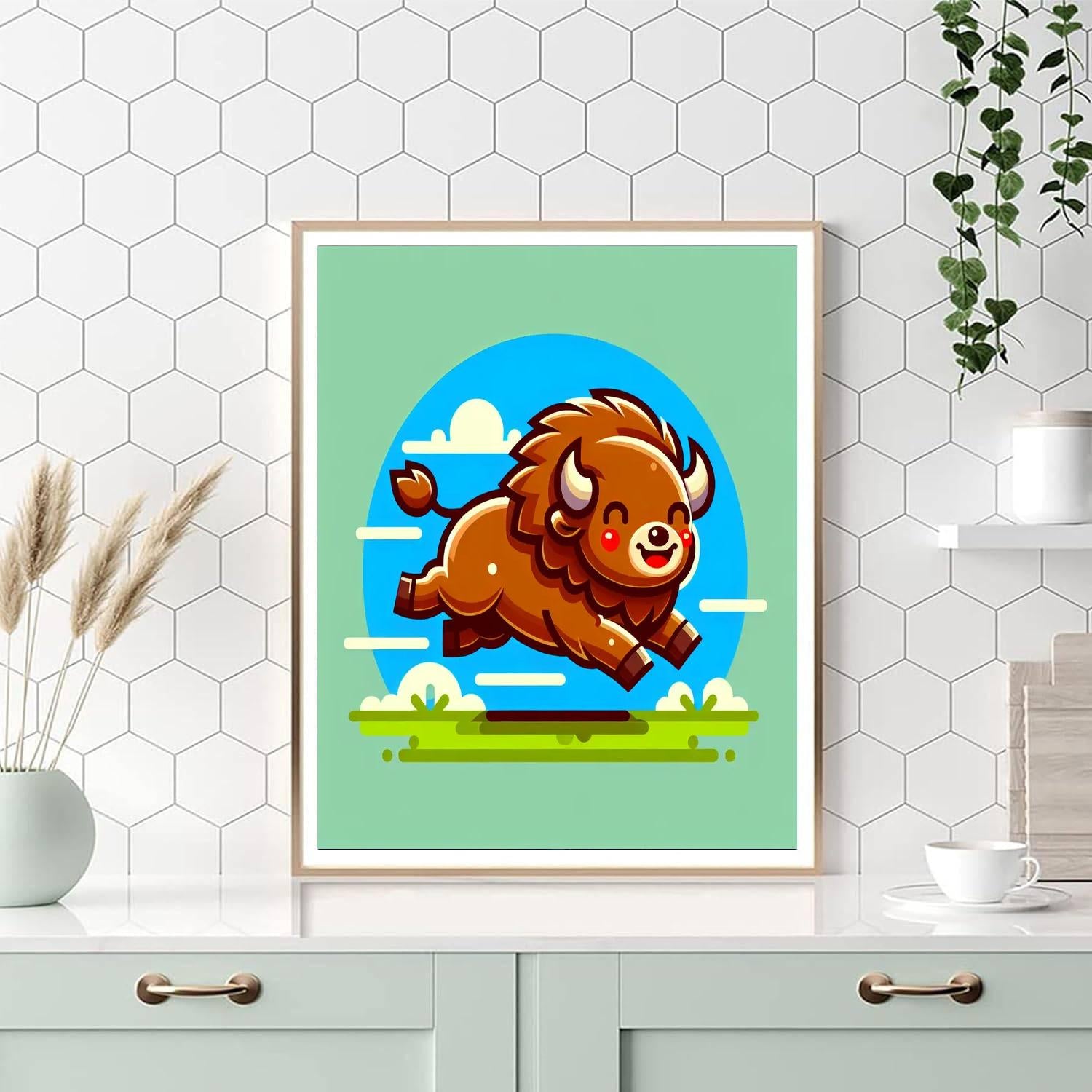 Bouncy Bison Paint By Number