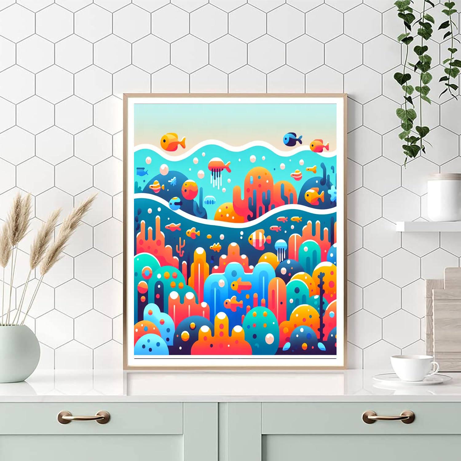 Radiant Rainbow Reef Painting Number Kit