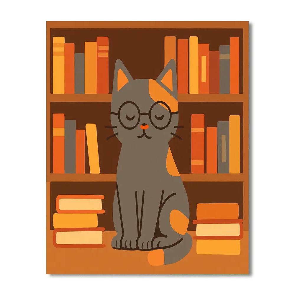 Clever Cat's Library DIY Paint By Numbers