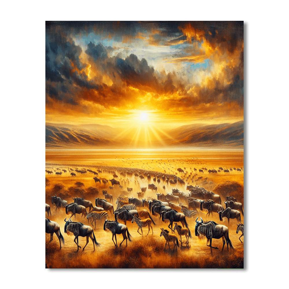 Breathtaking Wildlife Migration Painting By Numbers Kit