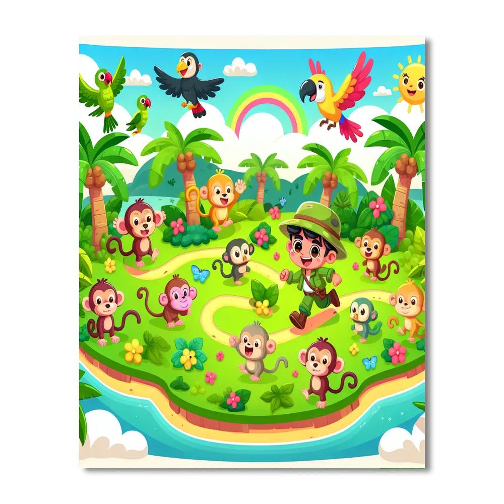 Jungle Island Adventure DIY Paint By Numbers