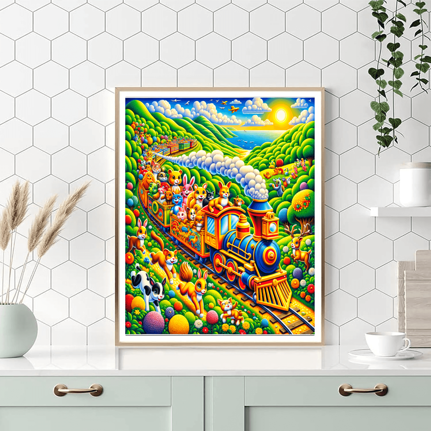 Charming Whimsical Train Paint By Number