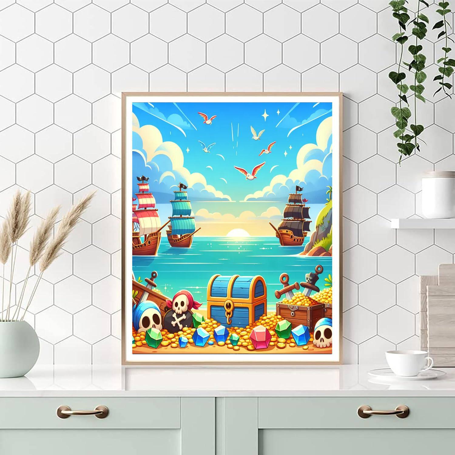Pirate Treasure Hunt On The High Seas Paint By Number