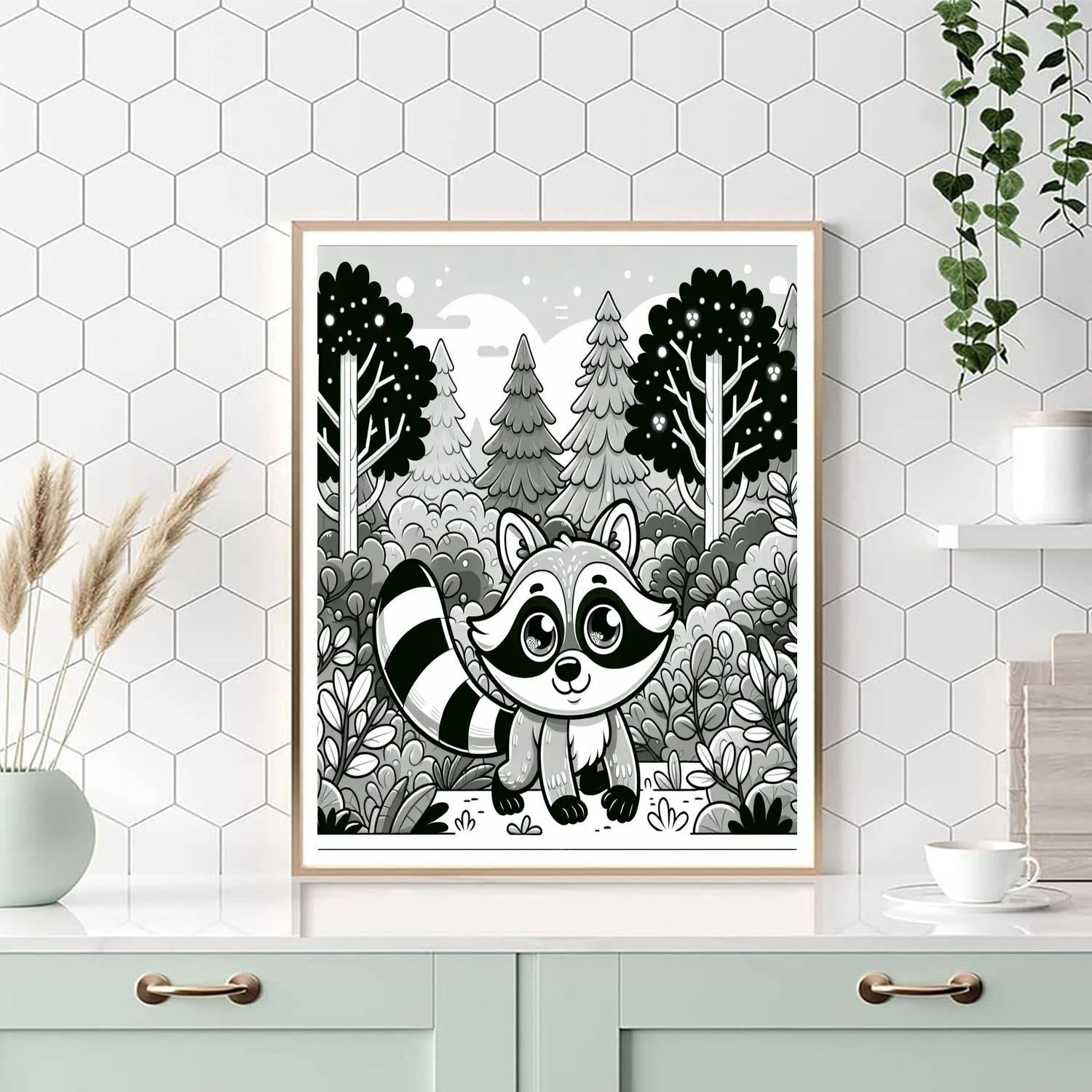Forest Adventure With Little Raccoon Numbered Painting Kits