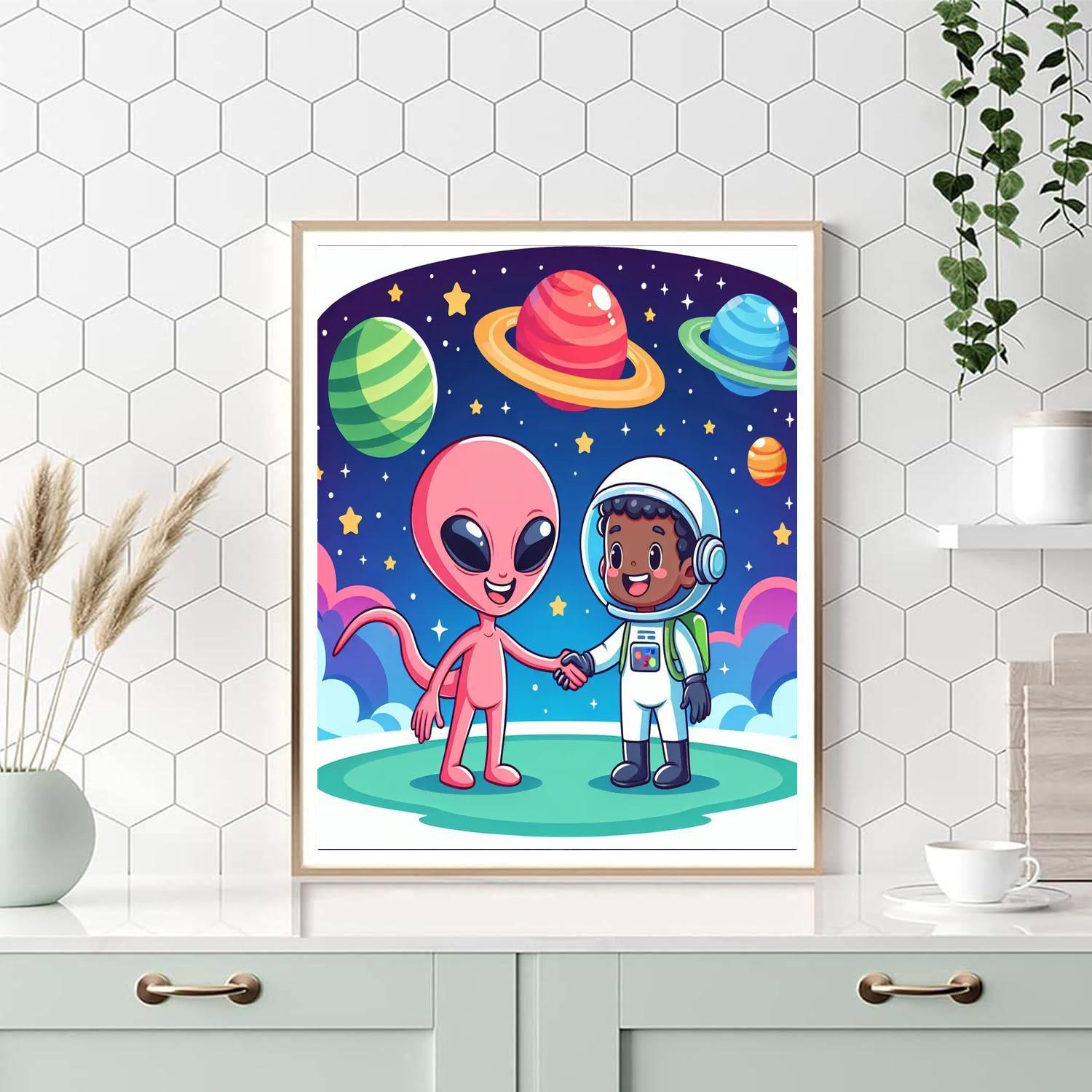 Outer Space Friends DIY Paint By Numbers
