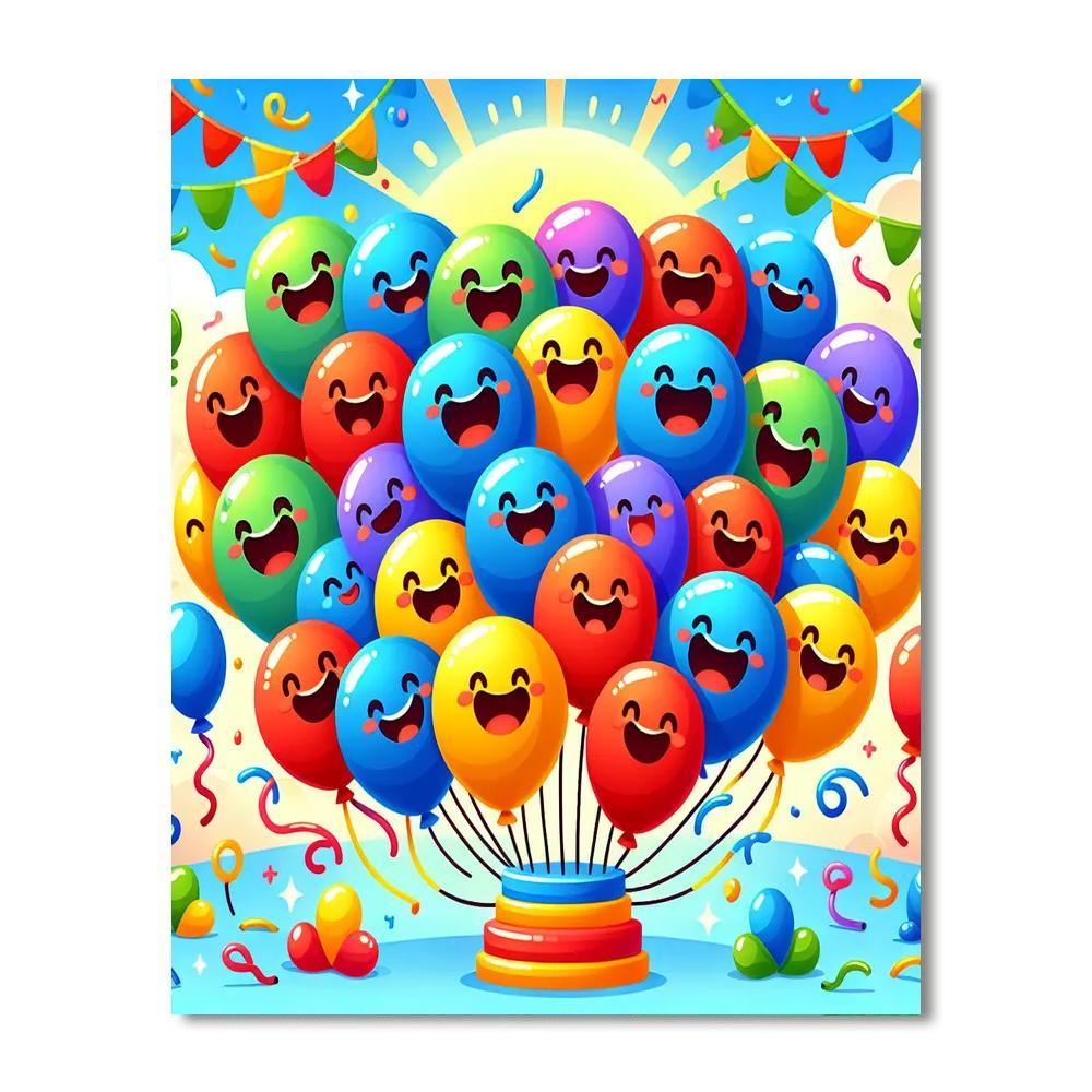 Happy Balloon Friends Paint By Number