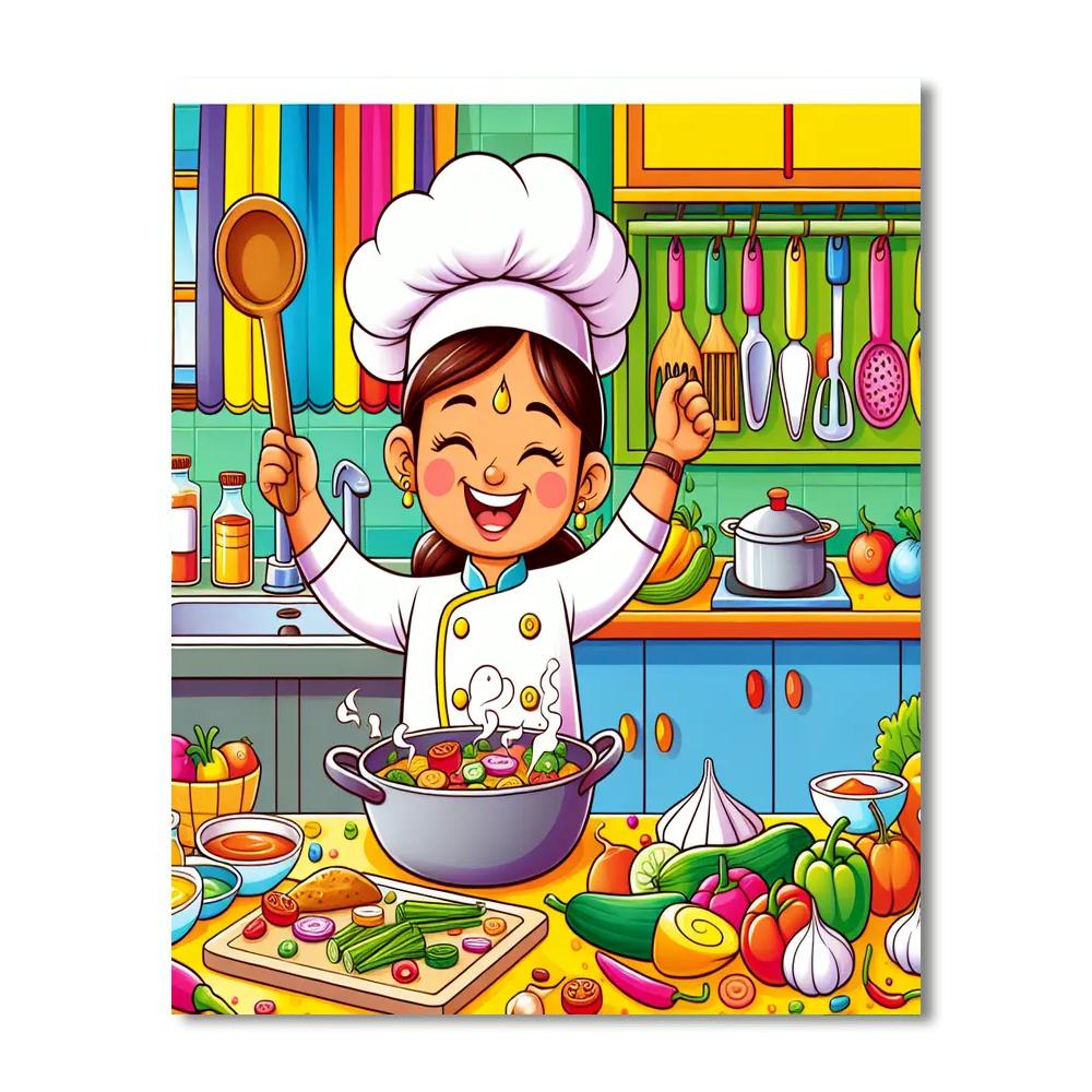 Charming Chef's Kitchen Paint By Numbers Art