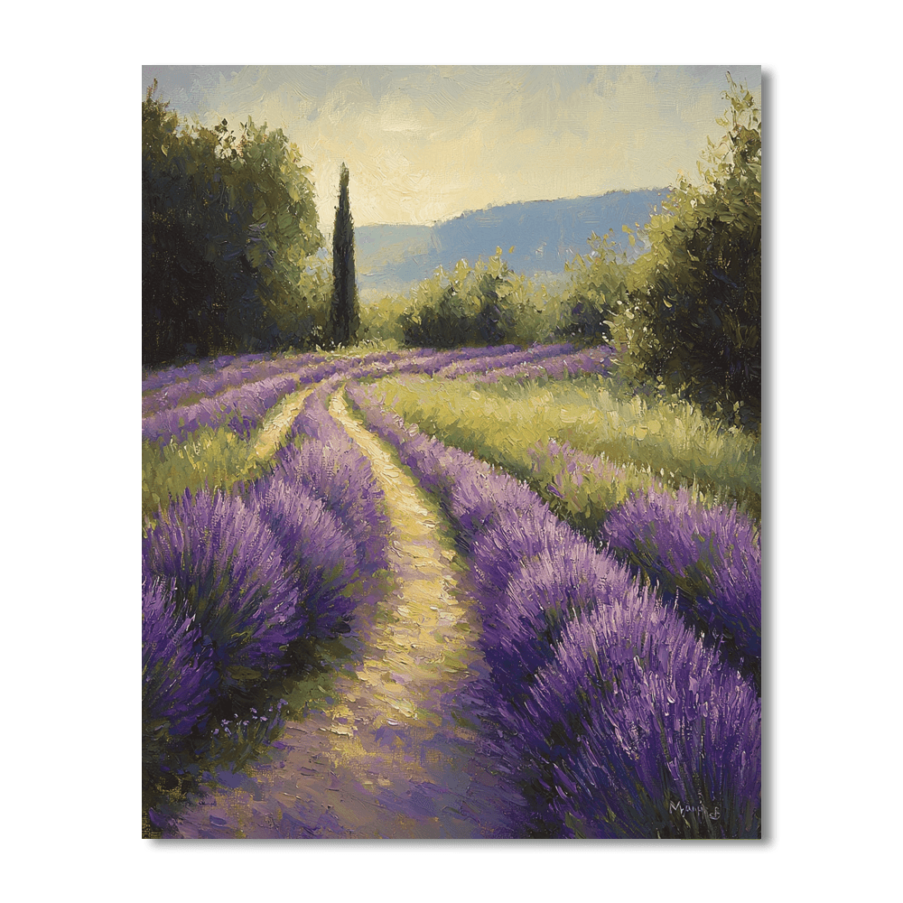 Claude Monet Inspired Impressionist Lavender Field  Paint By Numbers Kits