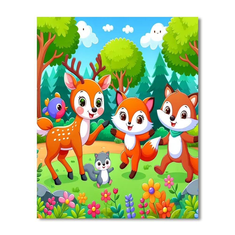Wonderful Wildlife In The Forest Painting By Numbers Kit