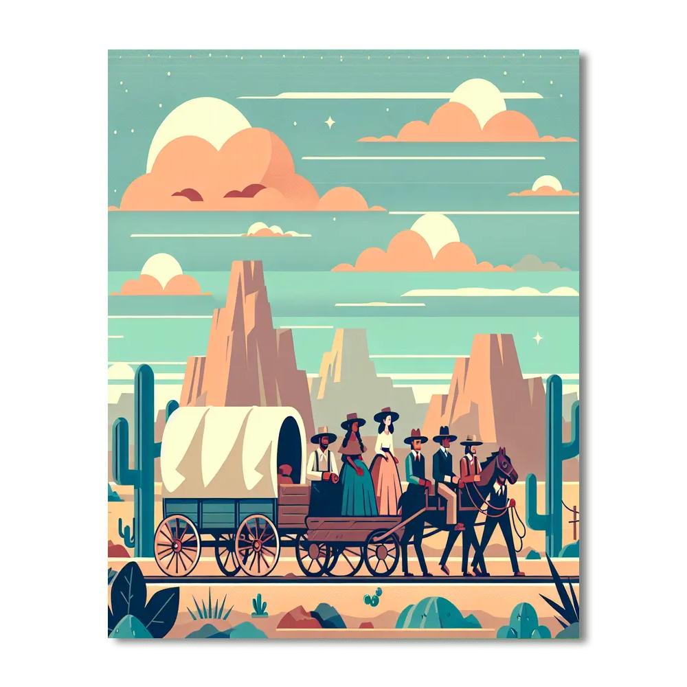 Wild West Pioneer Trail DIY Paint By Numbers