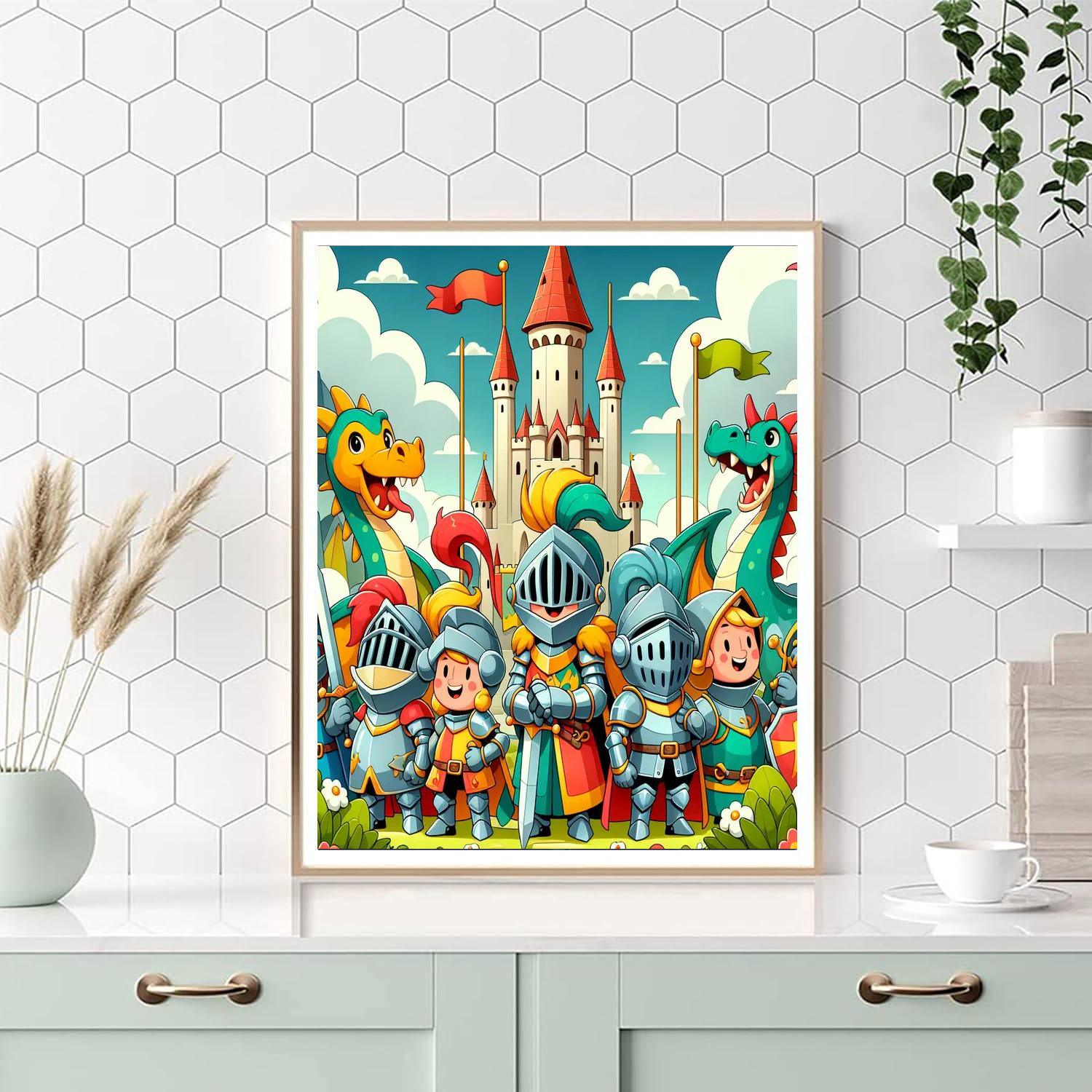 Adventure With Knights And Dragons Paint By Numbers Art