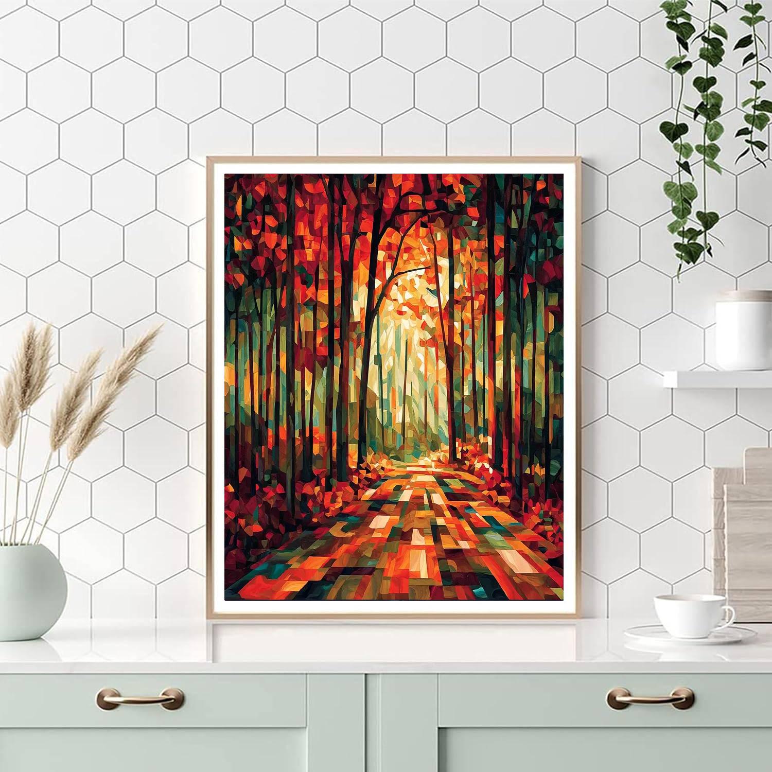 Paul Cézanne Inspired Geometric Grove  Paint By Numbers Art