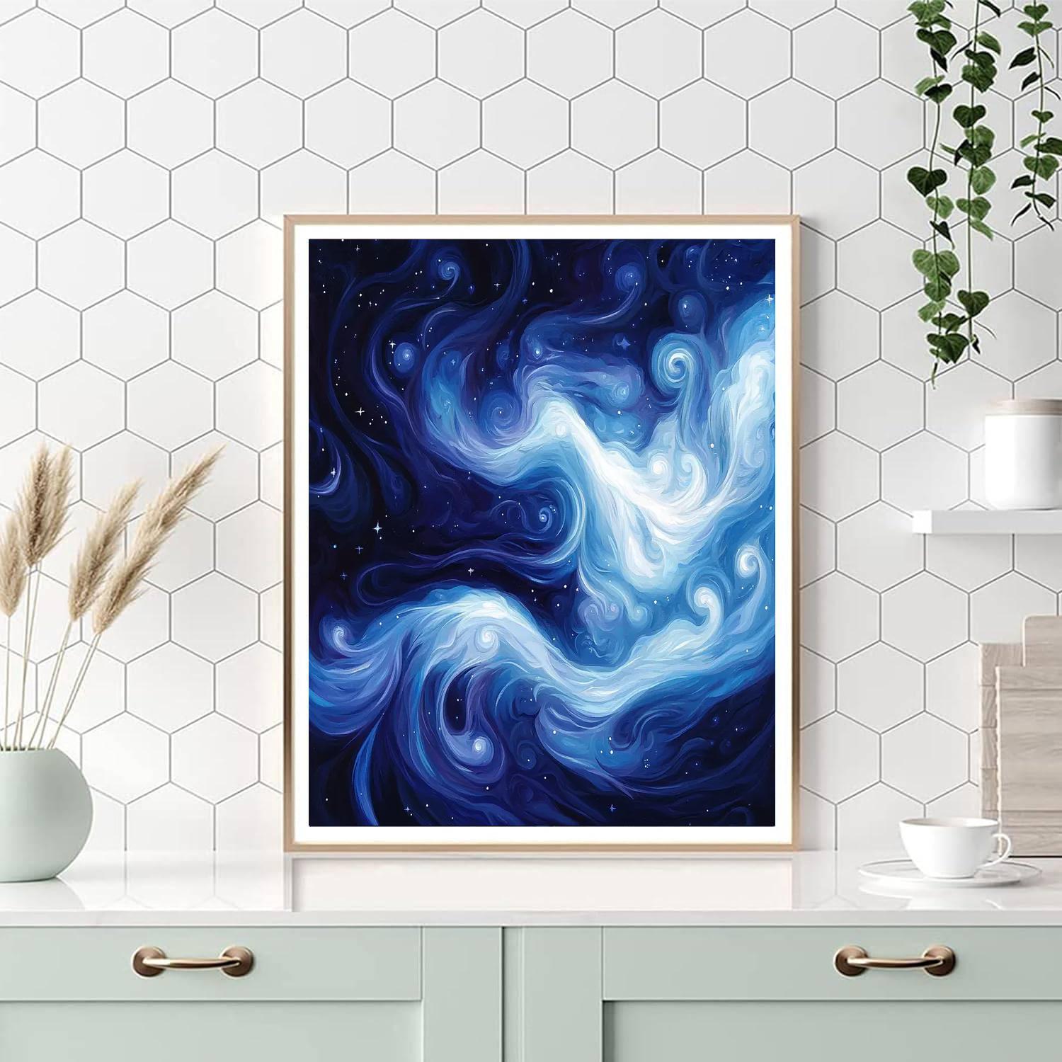 Leonardo Da Vinci Inspired Veil Of The Cosmos  Paint By Numbers Art