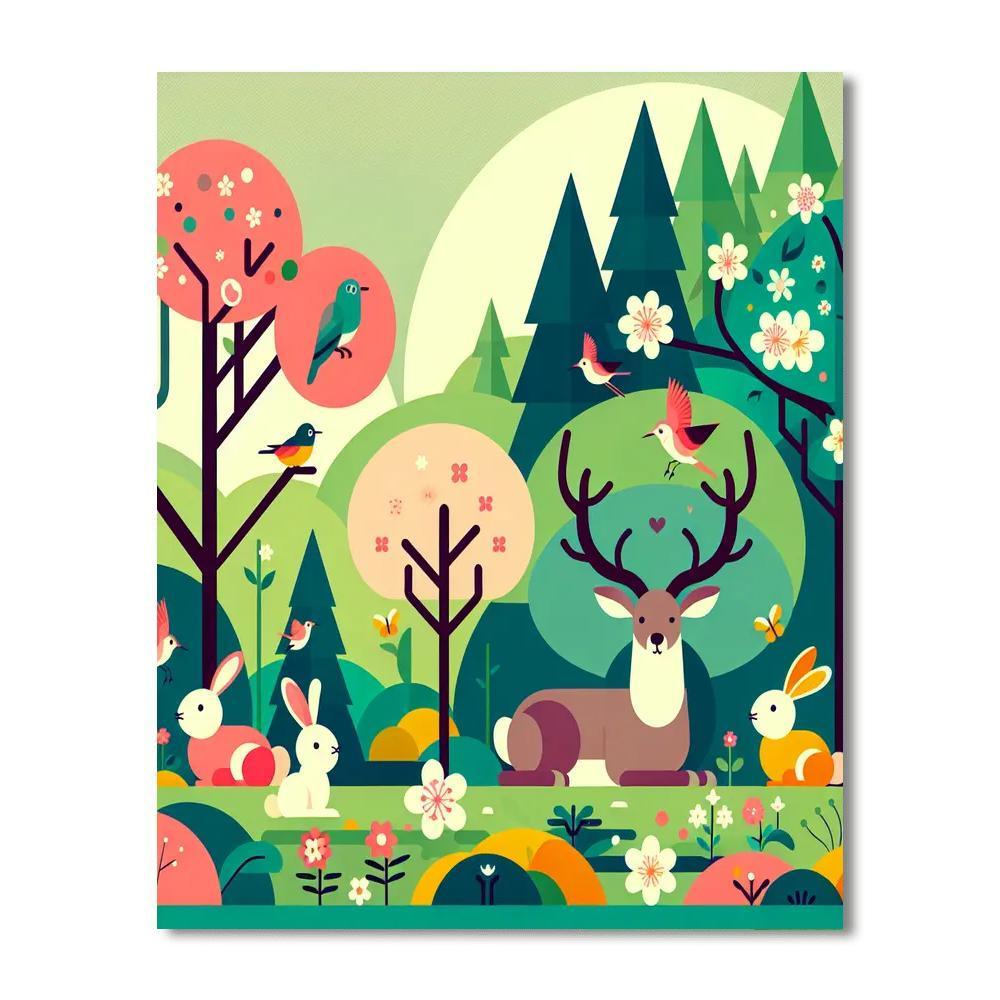 Friendly Woodland Animals Paint By Numbers Kits