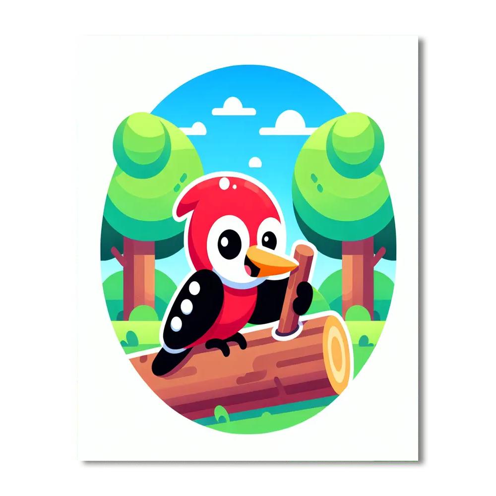 Whistling Woodpecker Paint By Numbers Art