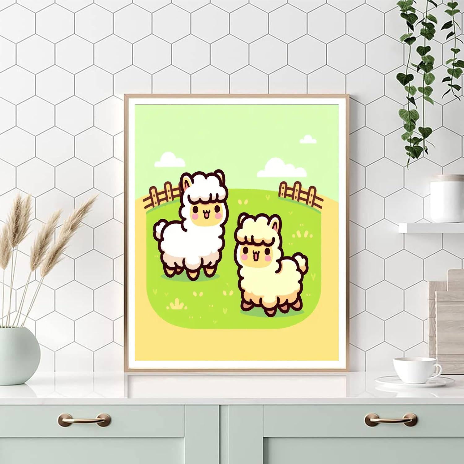 Friendly Alpaca Farm Paint By Numbers Art