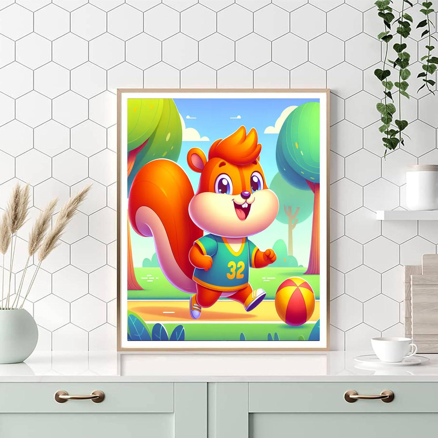 Sporty Squirrel Paint By Numbers Kits