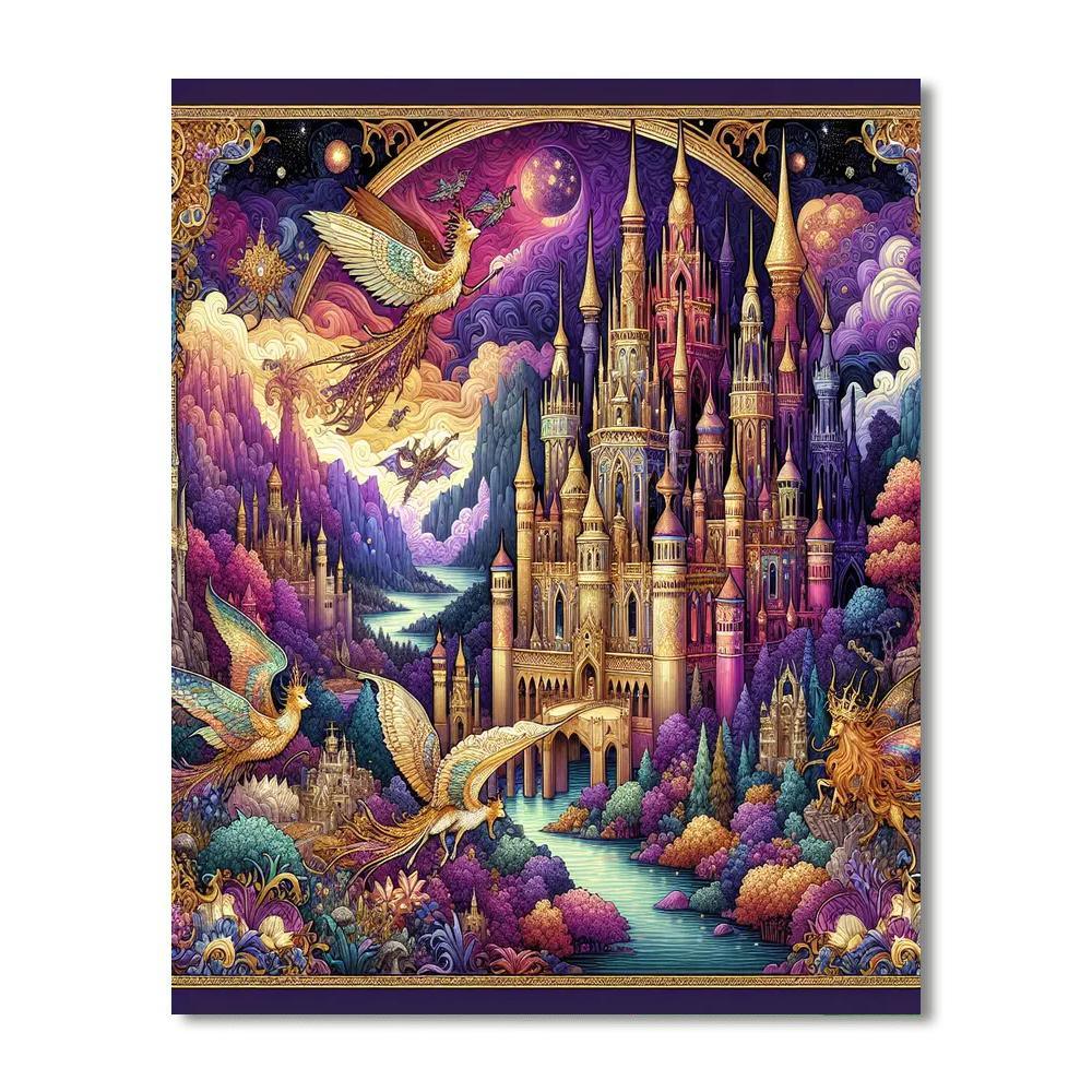 Fairytale Kingdom Scene DIY Paint By Numbers