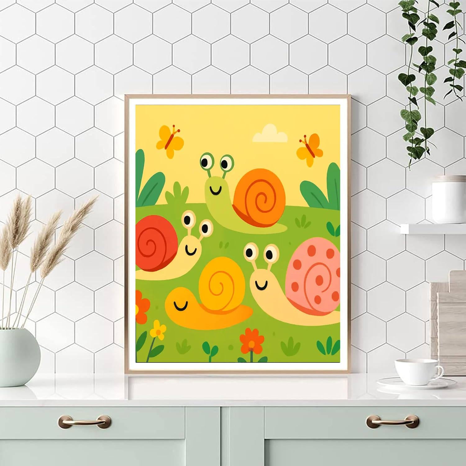 Delightful Snail Race DIY Paint By Numbers
