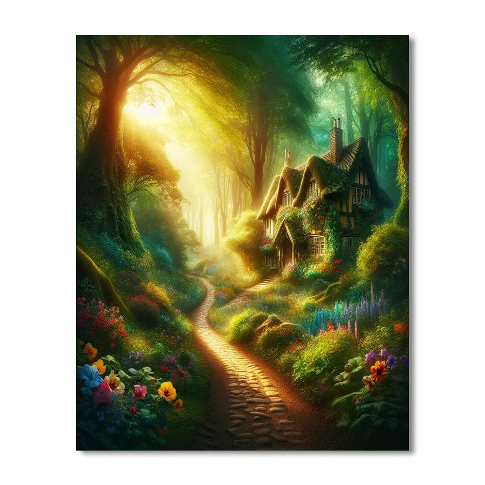 Enchanted Cottage Pathway Paint By Number