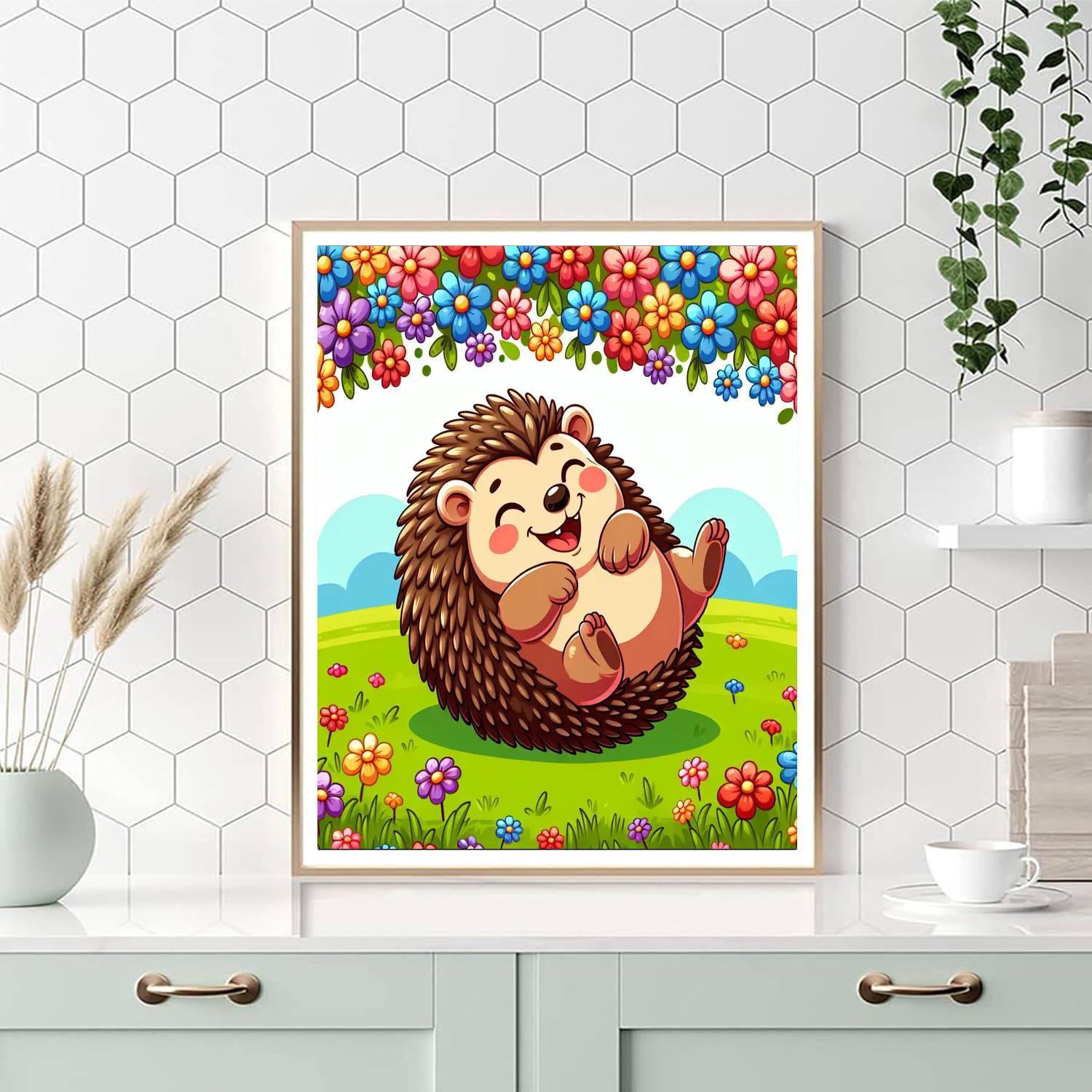 Giggling Hedgehog DIY Paint By Numbers
