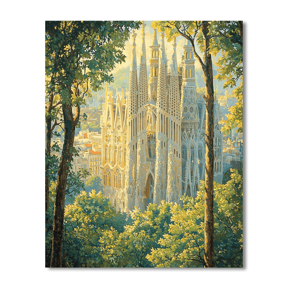 Sagrada Familia Viewpoints Number Painting