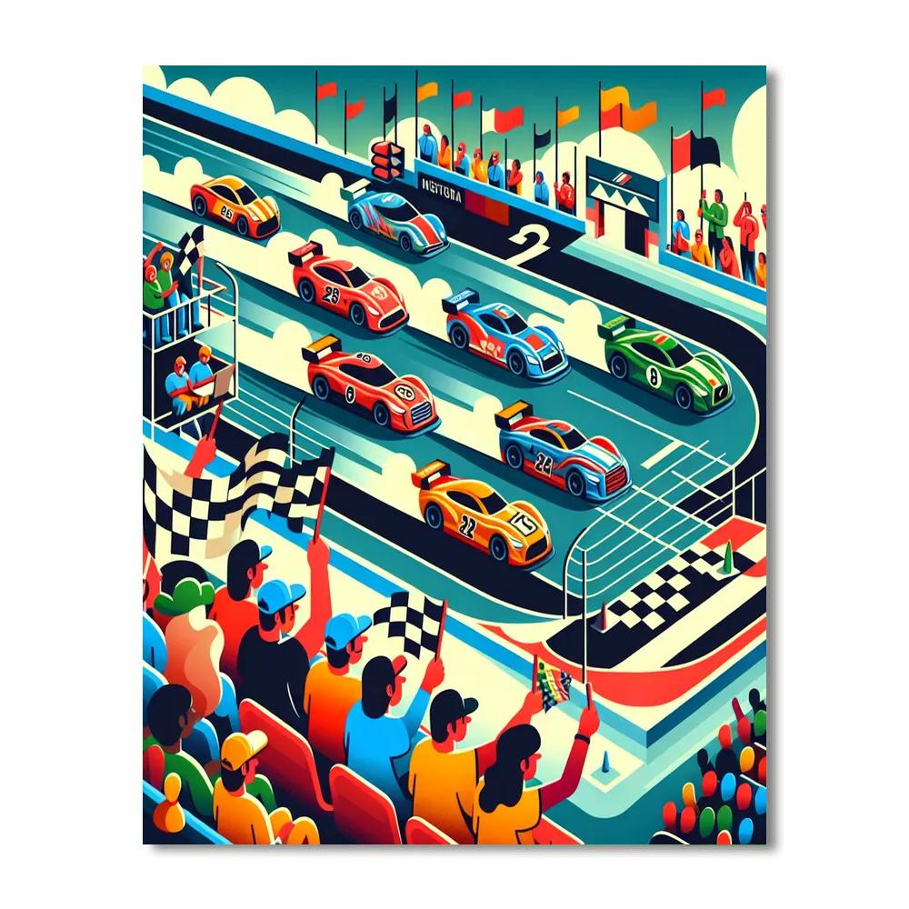Race Car Grand Prix Painting By Numbers Kit