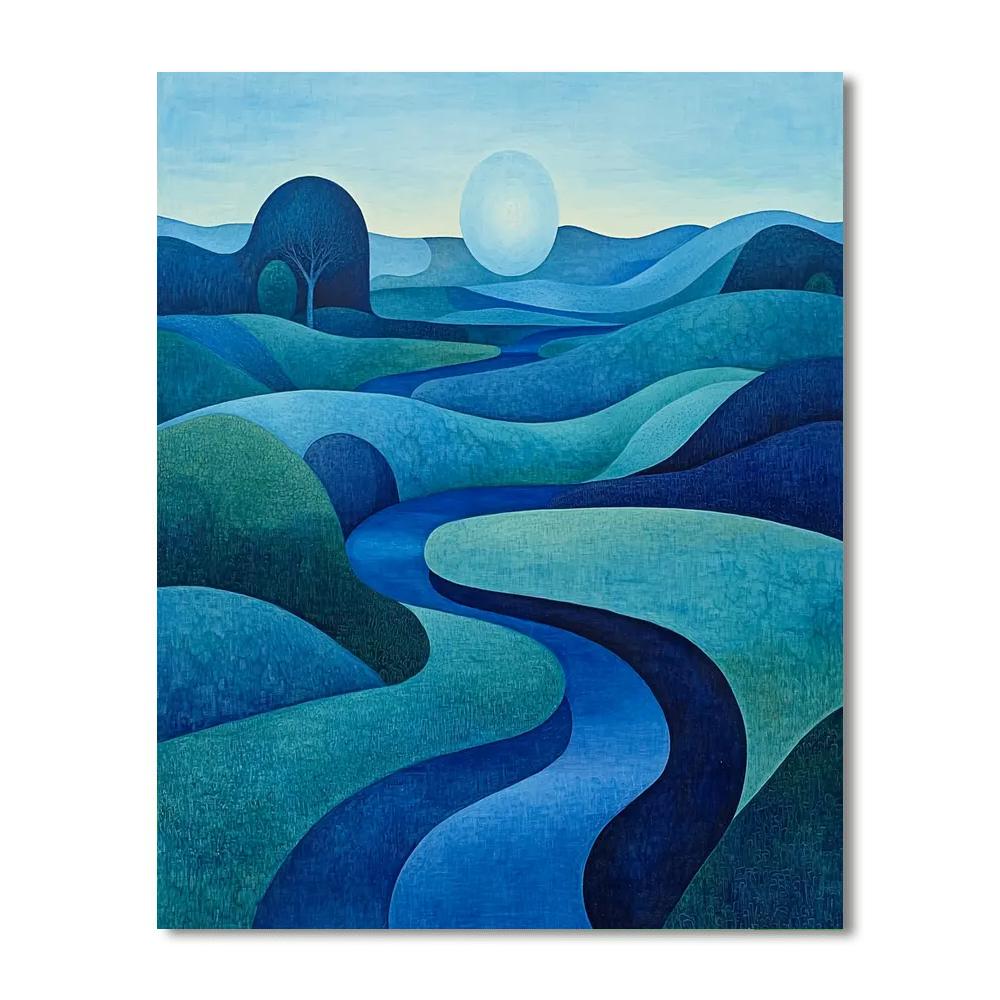 Max Ernst Inspired Dreamscape In Azure  Paint By Numbers Kits