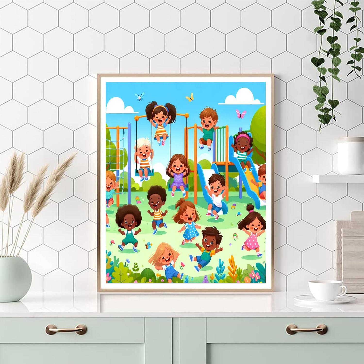 Sunny Playground Day Painting Number Kit