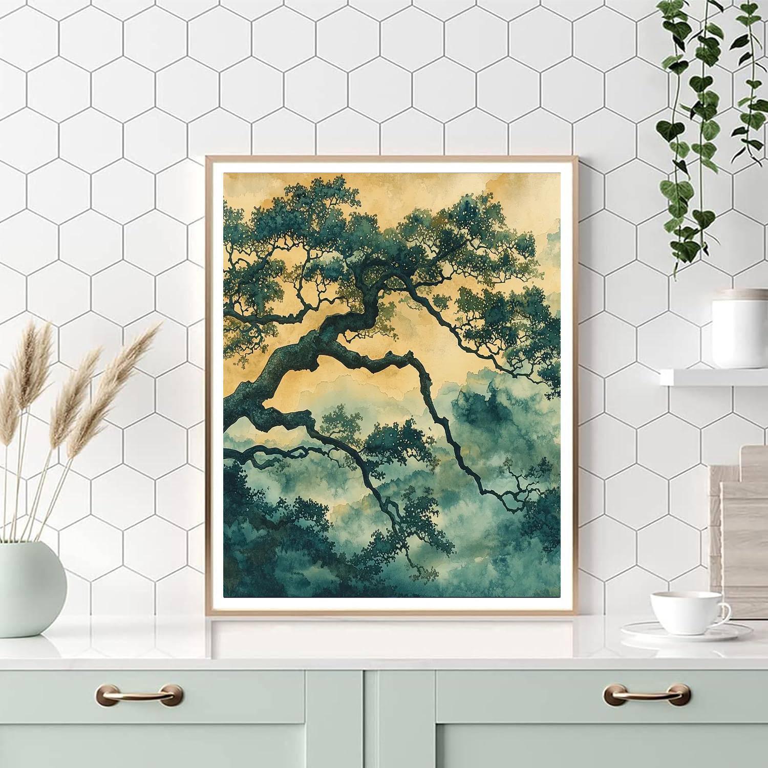 Zhao Mengfu Inspired Whispers Of Ancient Trees  Painting By Numbers Kit